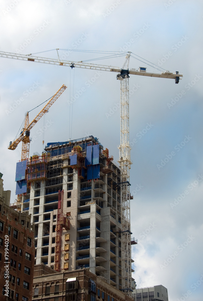 Construction Crane on Skyscraper