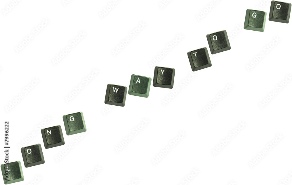 Keyboard keys spelling out the words “Long way to go Keyboard keys spelling out the words “Long way to go