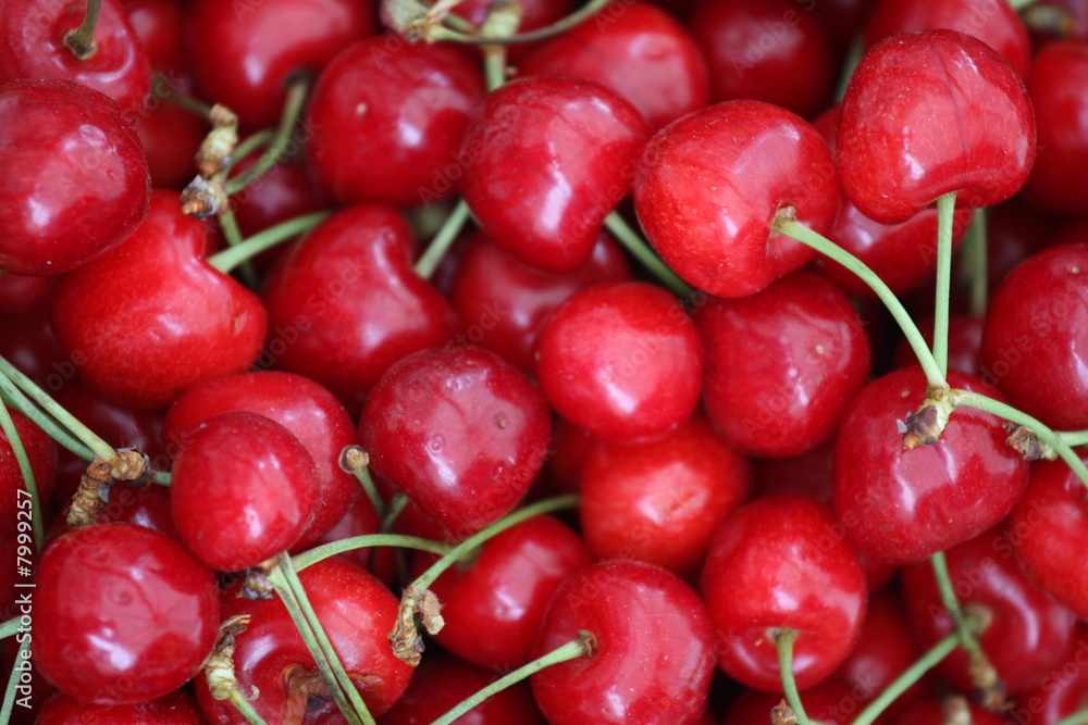 Backdrop of fresh red cherries Backdrop of fresh red cherries