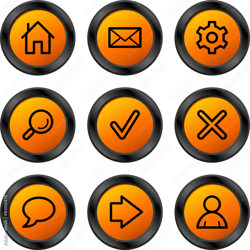 Web icons, orange circle series Web icons, orange circle series