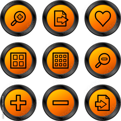 Image viewer icons, orange circle series