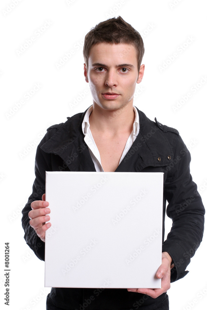 business man with an empty white card business man with an empty white card