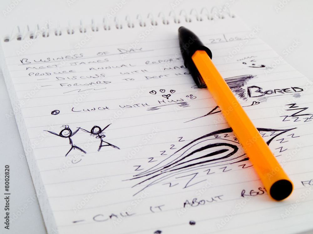 Doodle Sketch Lined Work Business Notepad With Bored Drawings an Doodle Sketch Lined Work Business Notepad With Bored Drawings an