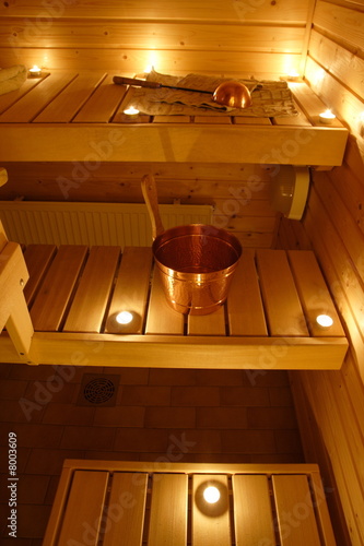 Interior of a Finnish sauna