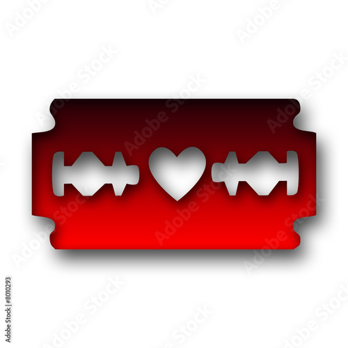 razor blade with heart