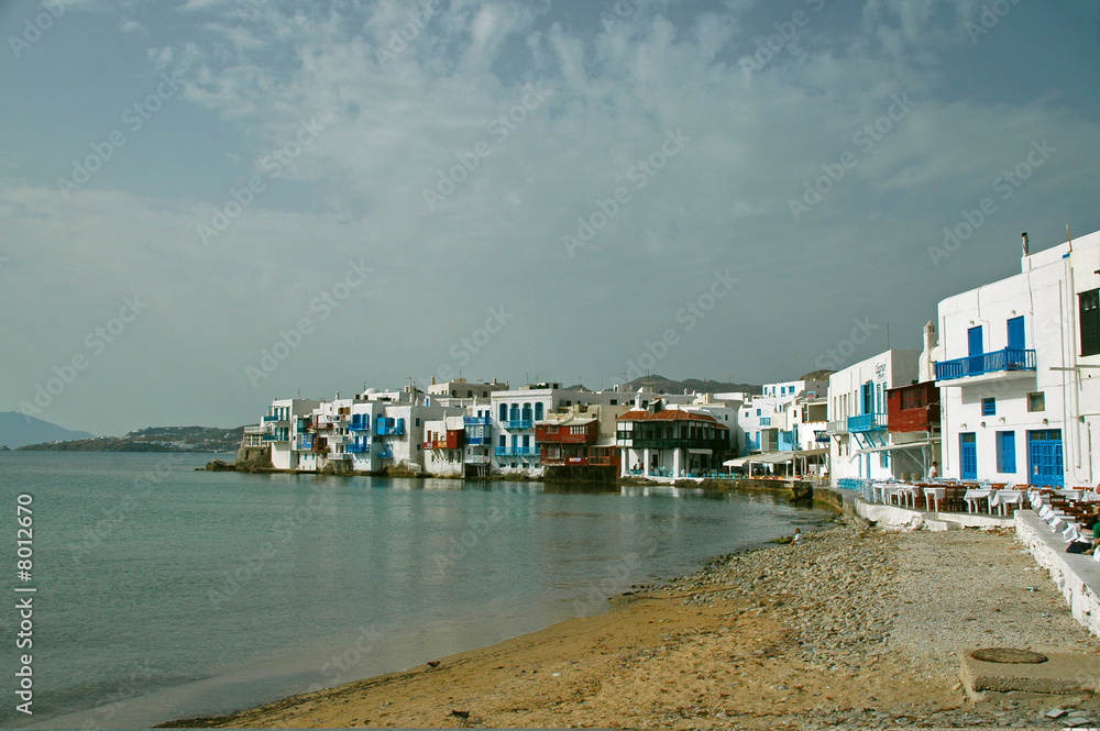 View of Coastal Village in Greek Islands