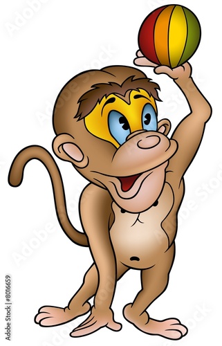 Monkey and ball - detailed ...