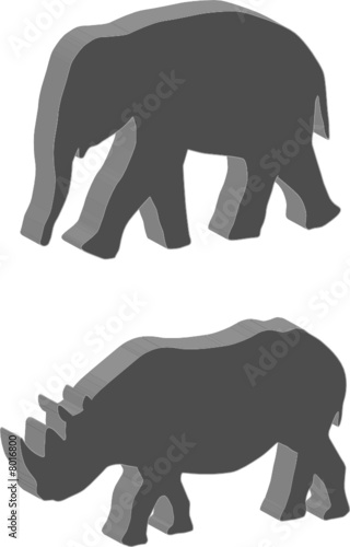 Elefant  Nashorn