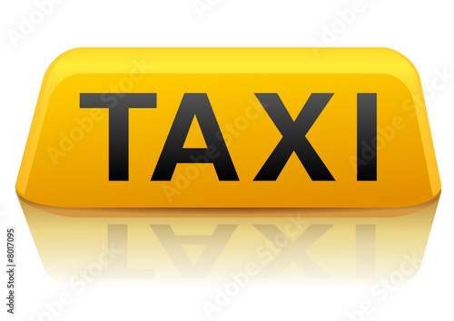 Enseigne de taxi jaune New-York (reflet)