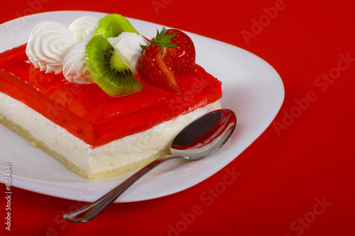 Red dessert