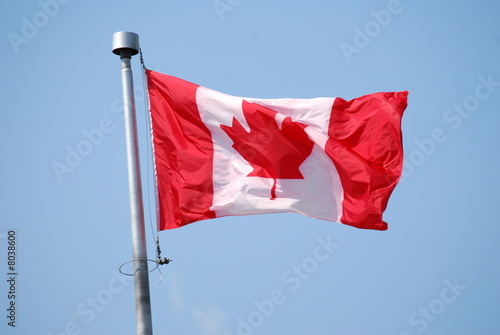 Canadian Flag blowing in the wind