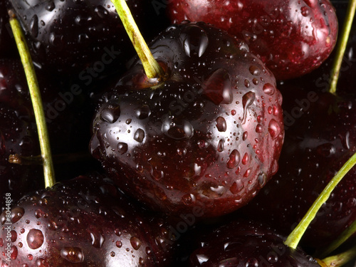 Fresh and wet Bing Cherries