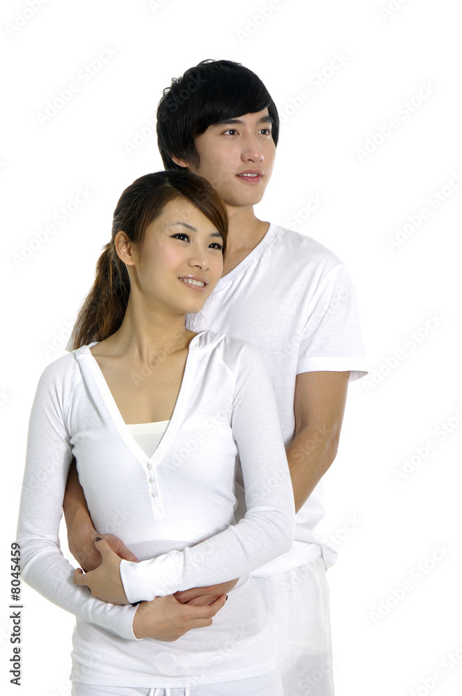 Young happy couple on white backgroung Young happy couple on white backgroung