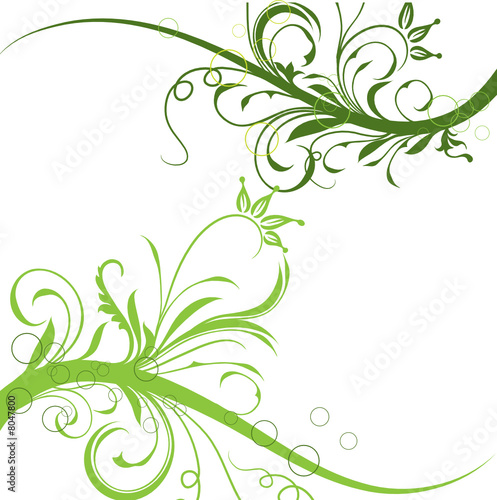 Decorative floral background, vector illustration 