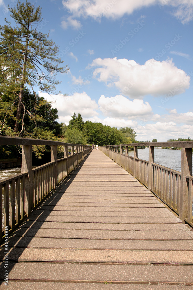 Wooden walkway over the River Thames