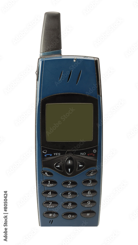 old cell phone, isolated with path old cell phone, isolated with path