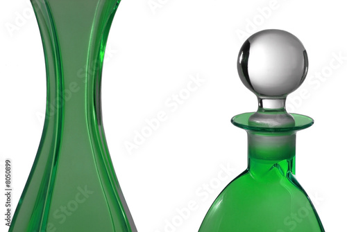 Green perfume bottles