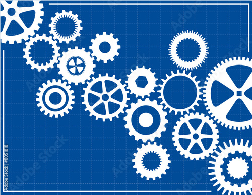 Blueprint Background with cogs