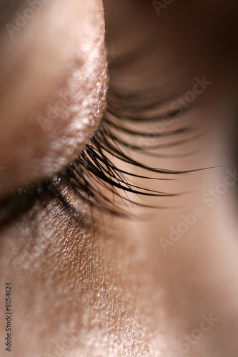 Close up of the natural eyelashes