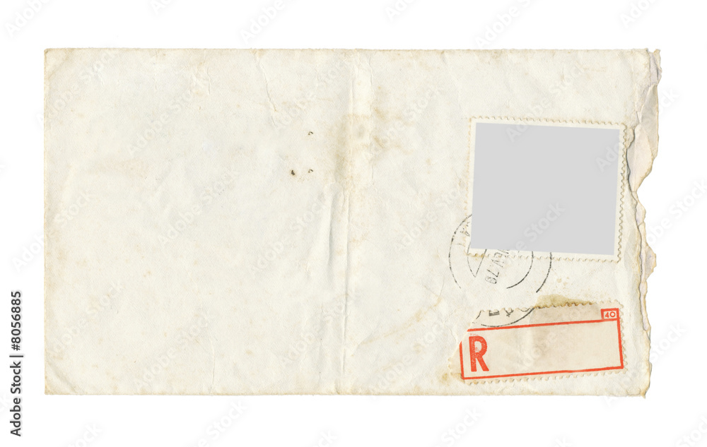 Aged enveloped isolated on a white background
