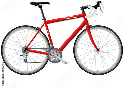 Vélo de course rouge (détouré)