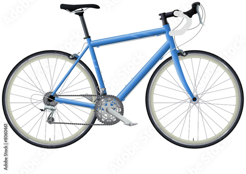 Vélo de course bleu azur (détouré)