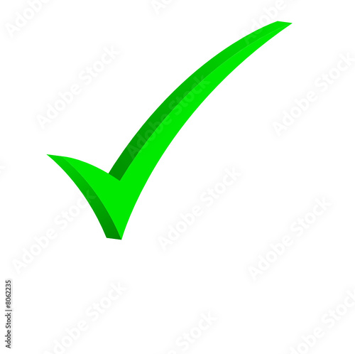 Green Tick with Reflection