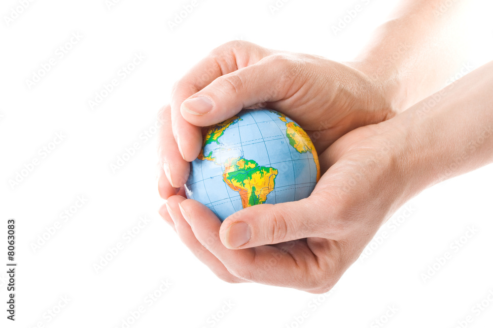 The globe in hands The globe in hands