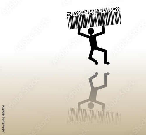 Saut de joie avec un code barres