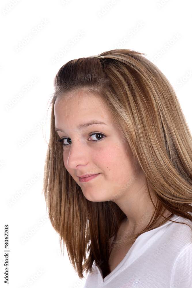 Face of a pretty teenage brunette girl Face of a pretty teenage brunette girl