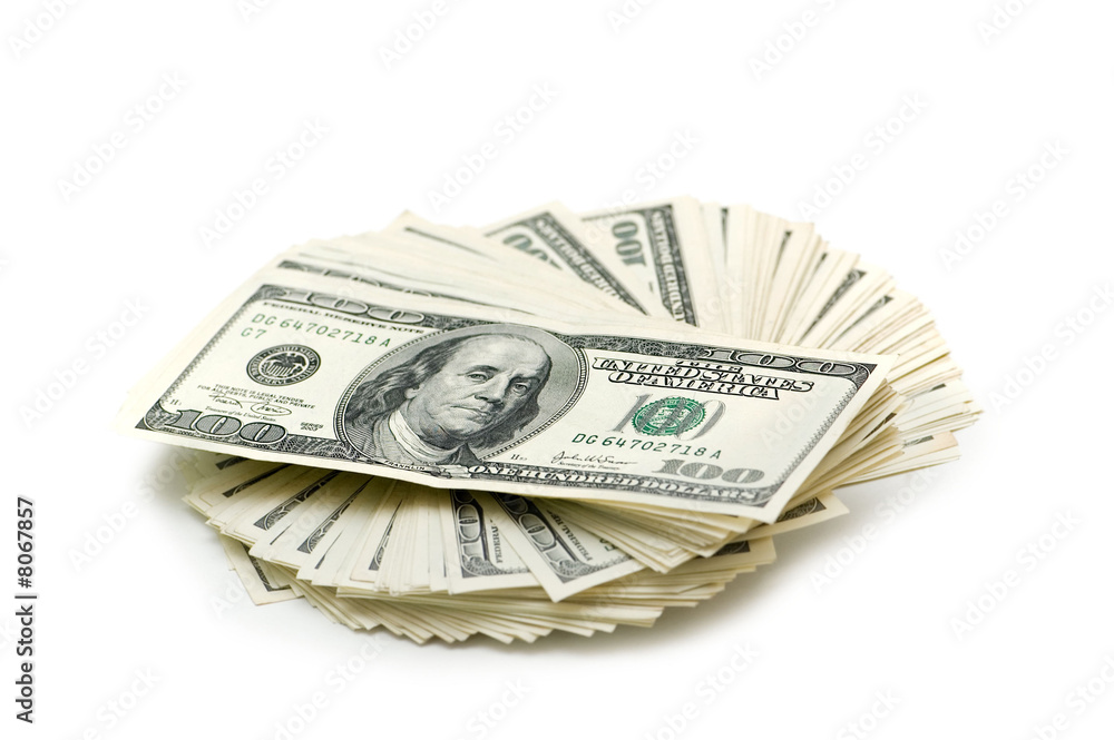 Stack of american dollars isolated on white Stack of american dollars isolated on white