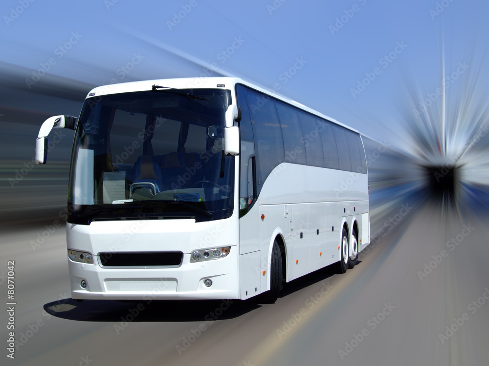 white coach in motion
