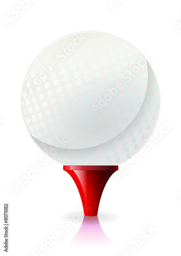 Balle de golf sur son tee (reflet)