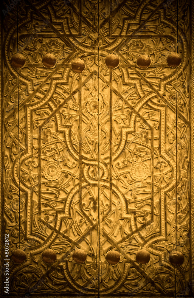 close-up image of ancient doors