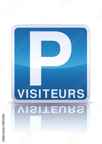 Panneau parking visiteur (reflet métal)