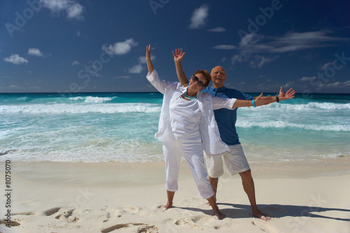 very happy senior couple