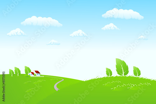 Nature landscape with house