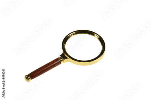 Gold magnifier with wooden handle