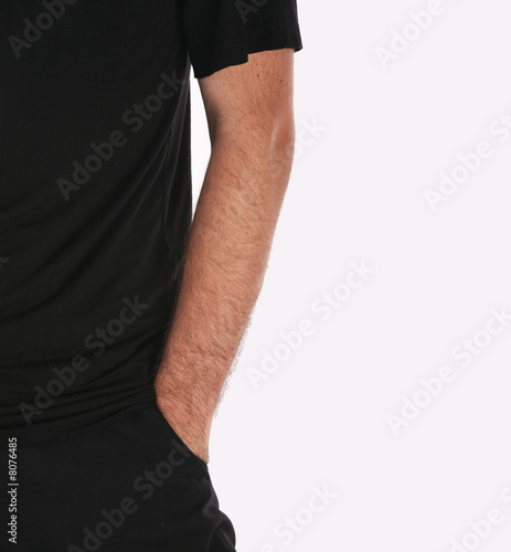 Gentleman in black isolated on white