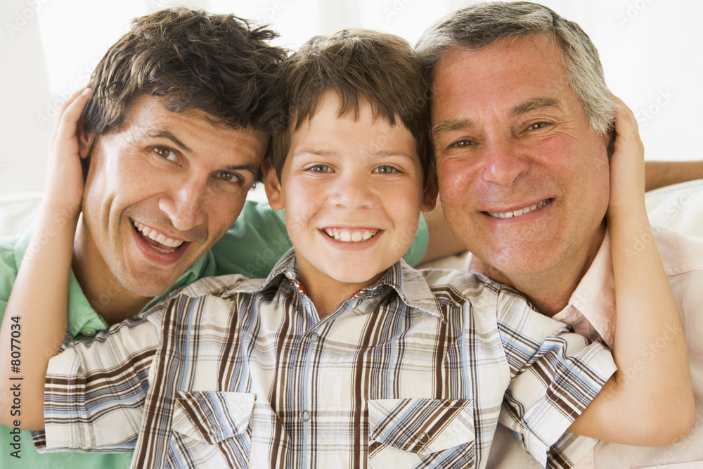 Portrait of Grandfather with son and grandson Portrait of Grandfather with son and grandson