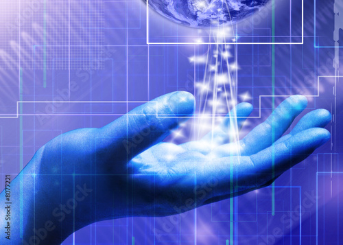 Abstract business and information technologies background