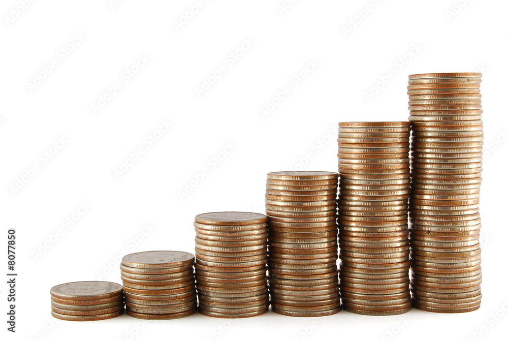 Coins like a diagram of grouwth Coins like a diagram of grouwth