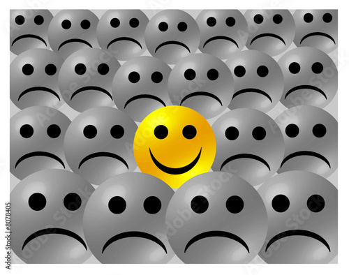 Happy Smiley (among crowd of sad ones)