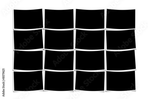 empty polaroids over white background