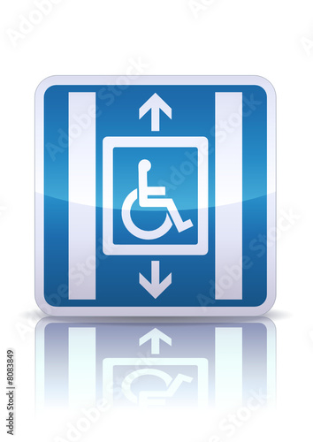 Panneau ascenceur pour handicapés (reflet métal)