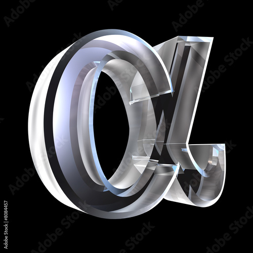 Alpha symbol in glass (3d)
