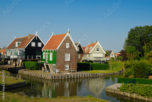 old dutch houses in Marken a small village near Amsterdam