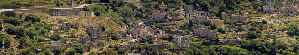 Old Gairo panorama in Sardinia