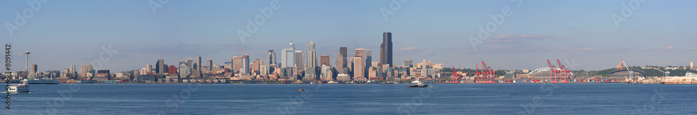 Panorama of Downtown Seattle from Alki Point