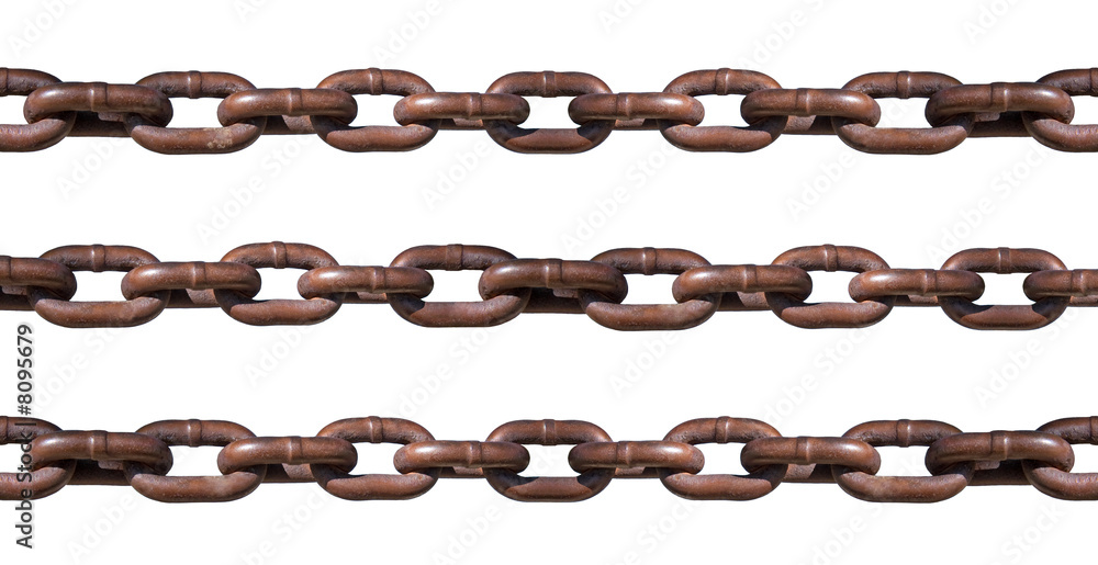 Rusty chain isolated on white